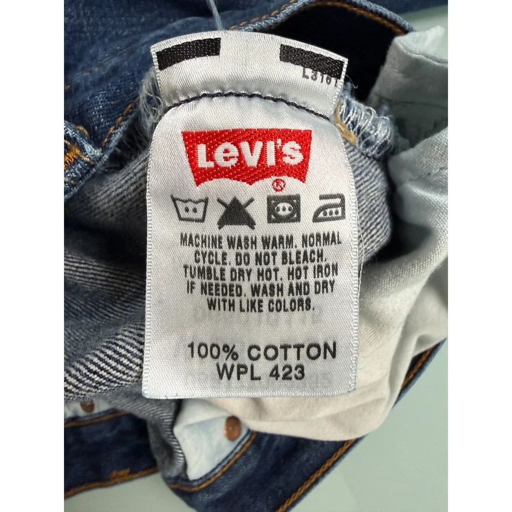 VTG 90s Levi's 501 Button Fly Denim Jean Mens 34x29 Blue Straight Fit DadCore